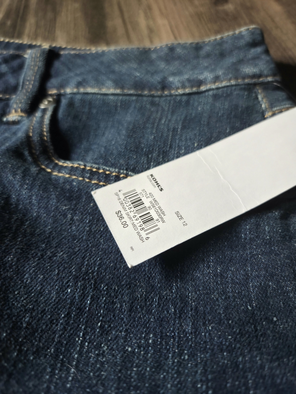 NWT SONOMA Denim Jean Skirt in Dark Wash Sz 12, Short Skirt - Picture 6 of 11